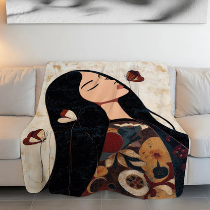 Sacred Butterfly Woman Personalized Premium Blanket