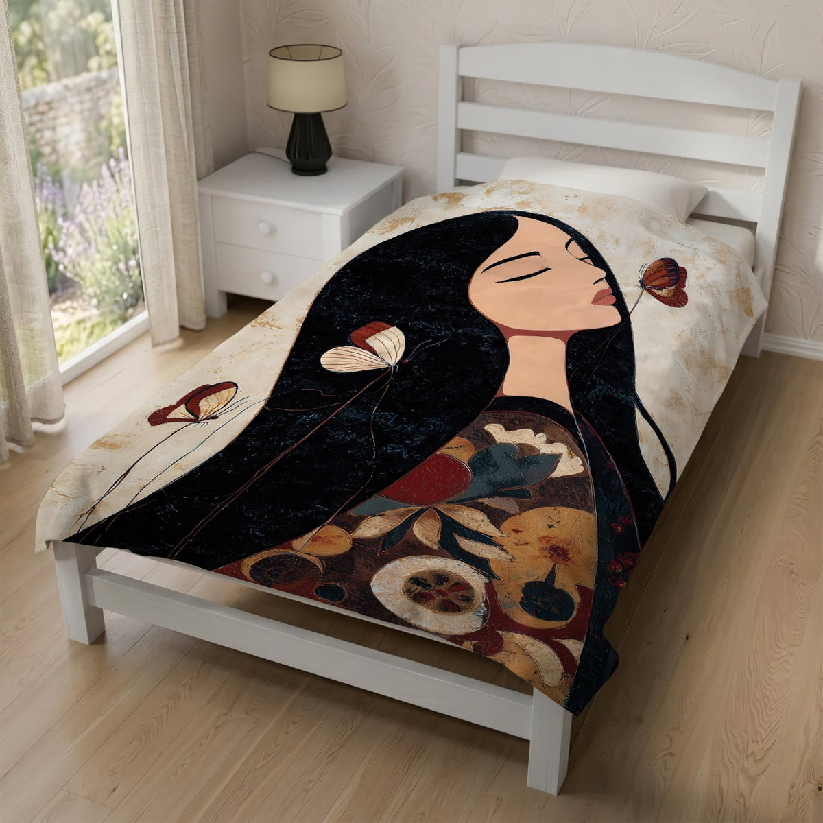 Sacred Butterfly Woman Personalized Premium Blanket