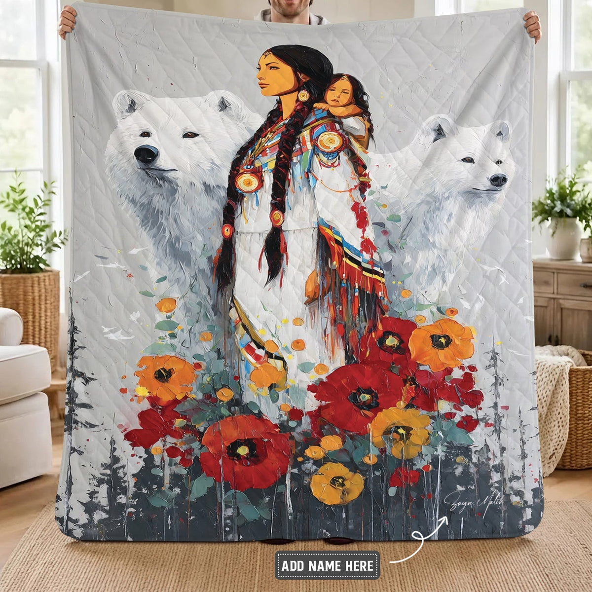 Mother Bear Spirit Personalized Premium Blanket
