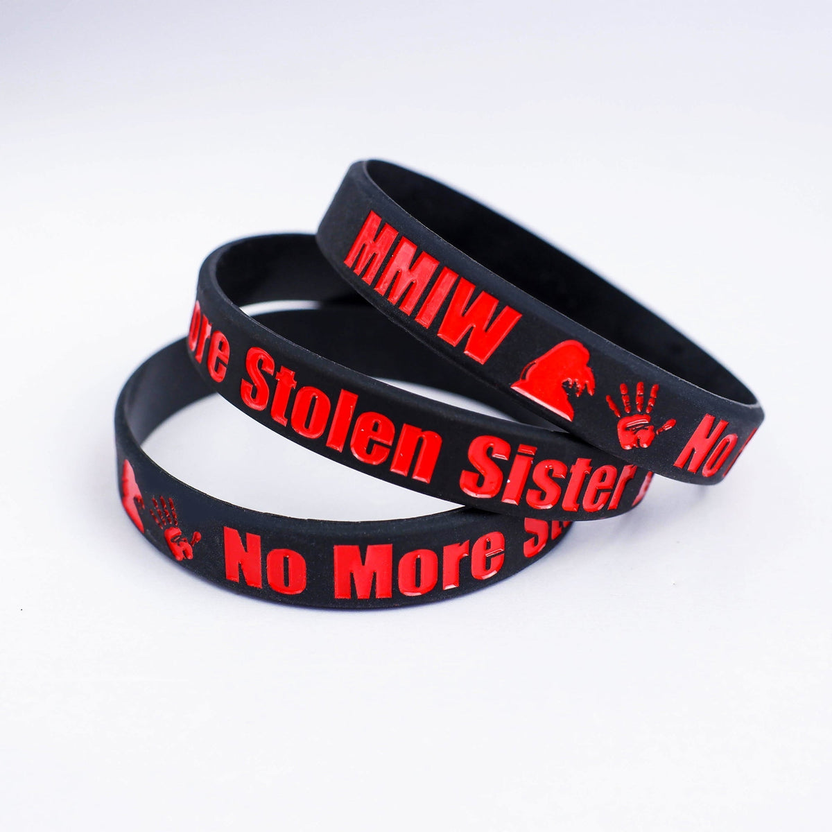 SALE OFF 50% - MMIW No More Stolen Sisters Silicone Wristband - Debossed Color V001