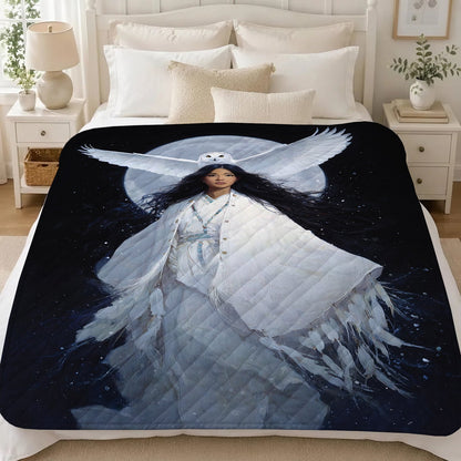 Moonlit Owl Woman Personalized Premium Blanket