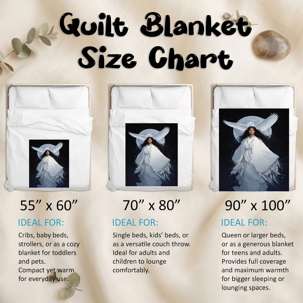 Moonlit Owl Woman Personalized Premium Blanket