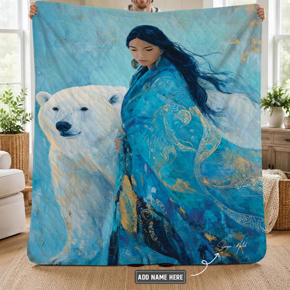 Sacred Bear Woman Personalized Premium Blanket
