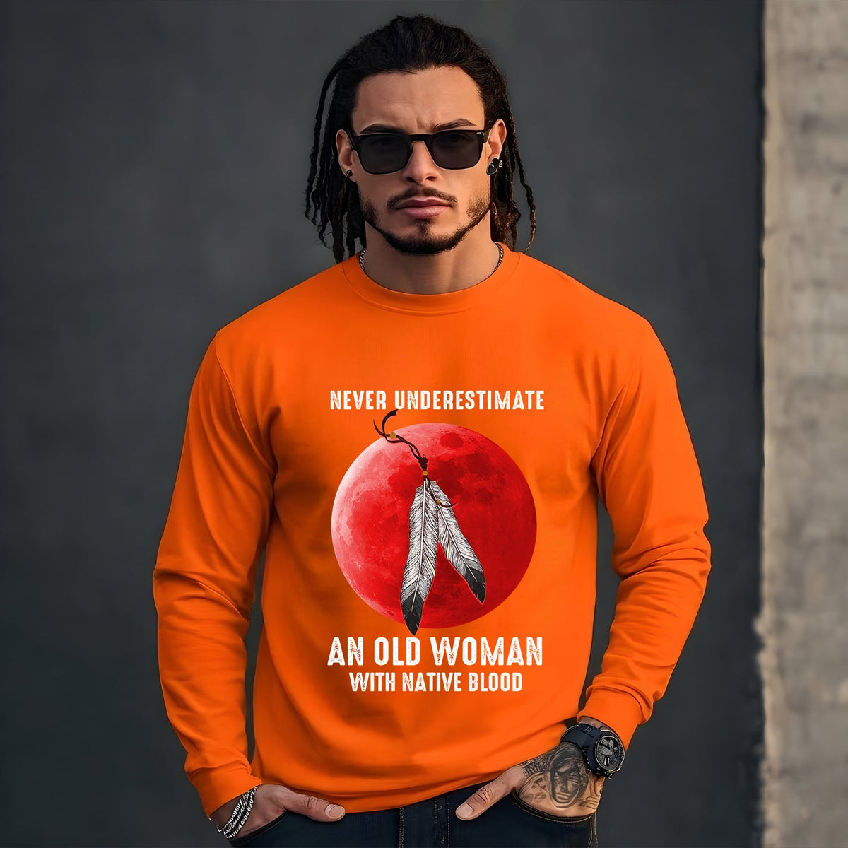 Never Underestimate An Old Woman With Native Blood Shirt