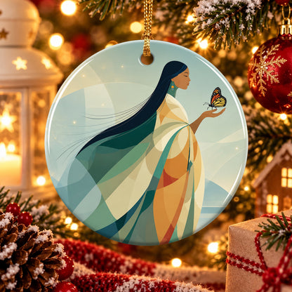 Butterfly Woman Spirit Ceramic Ornament