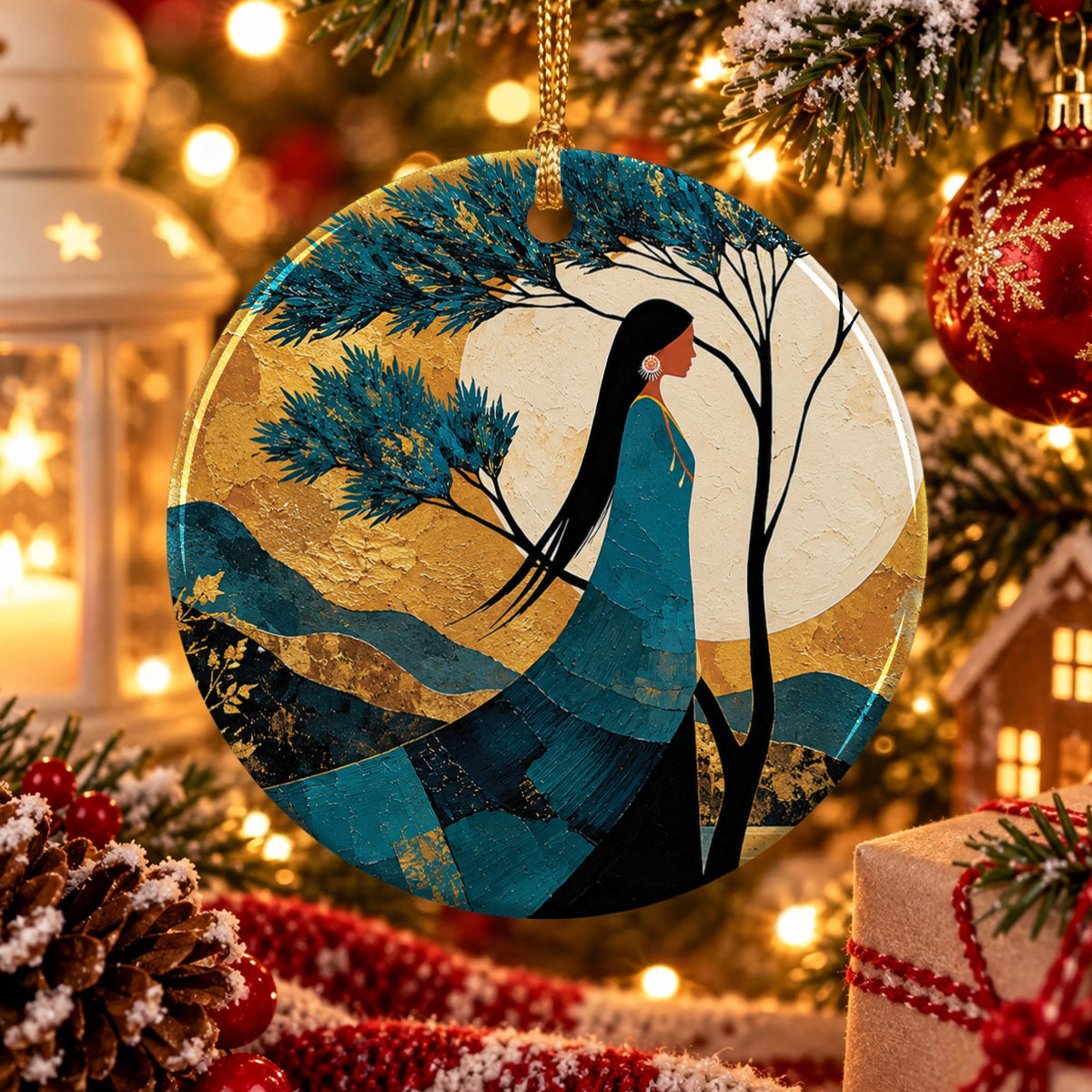 Moonlit Woman Essence Ceramic Ornament