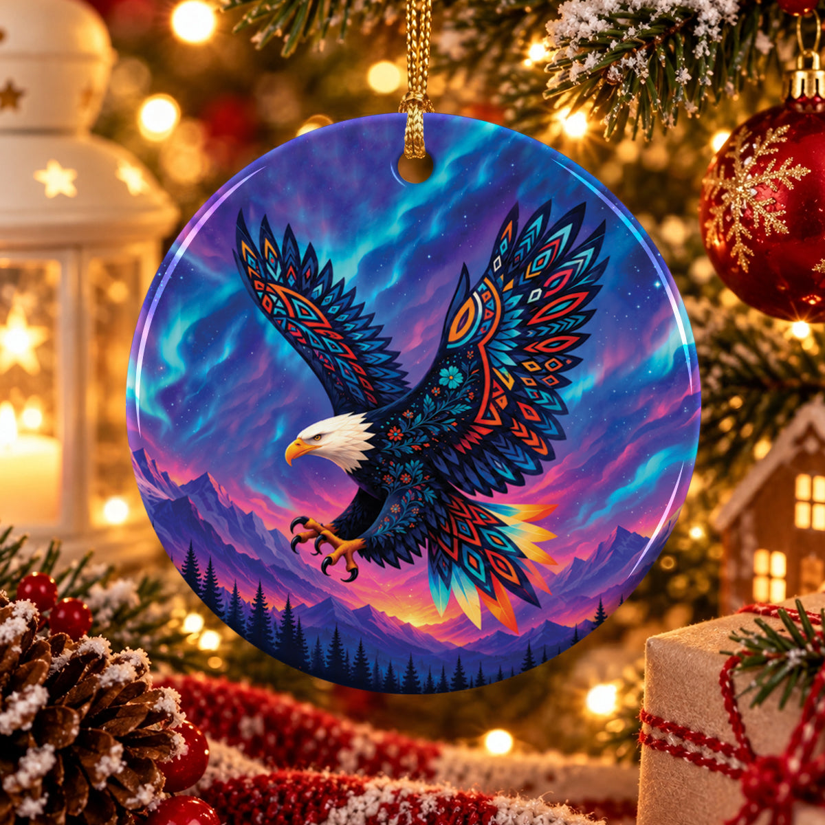 Cosmic Eagle Legacy Ceramic Ornament