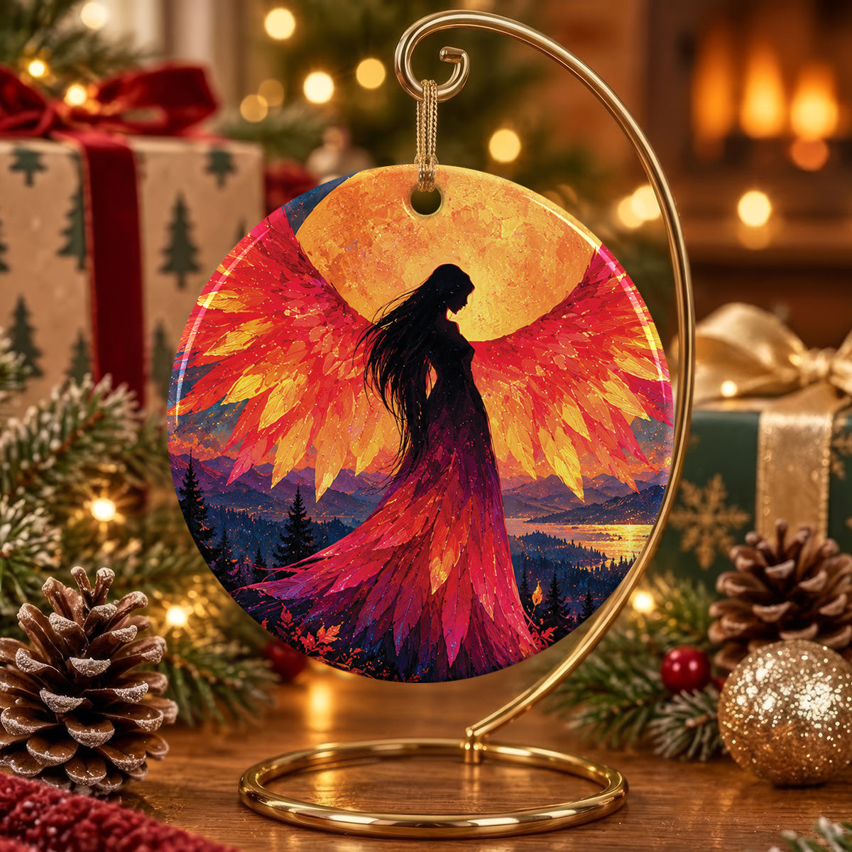 Sacred Moon Woman Ceramic Ornament
