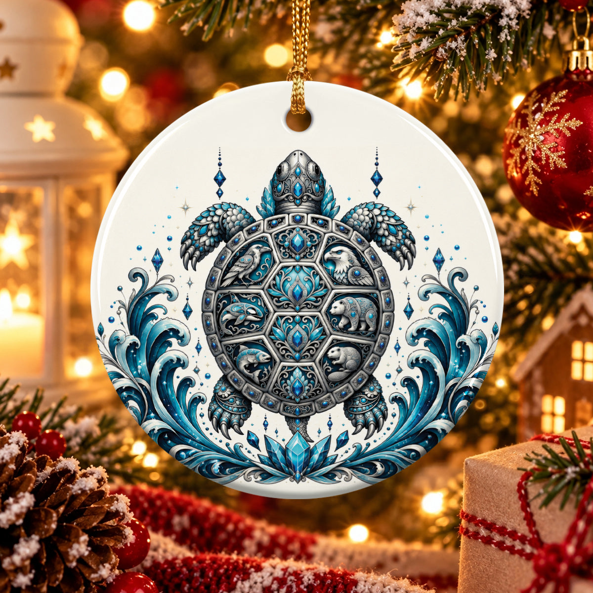 Eternal Turtle Protector Ceramic Ornament