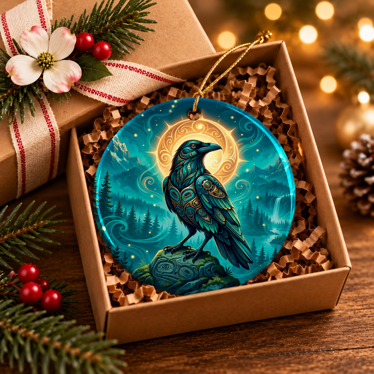 Raven’s Echo of Eternity Ceramic Ornament