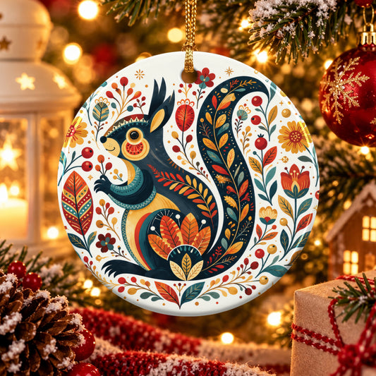Ancient Woodland Harmony Ceramic Ornament