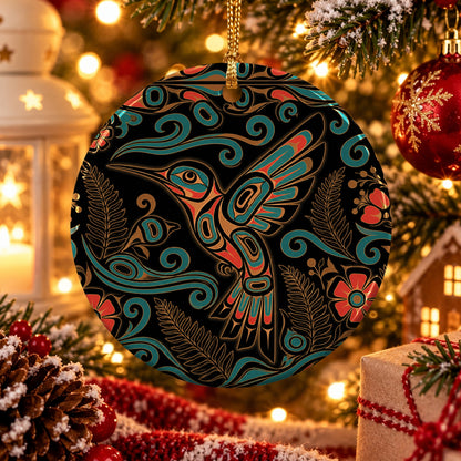 Hummingbird Garden Nocturne Ceramic Ornament