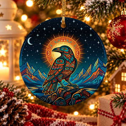 Celestial Raven Legacy Ceramic Ornament