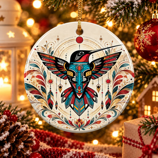 Celestial Hummingbird Legacy Ceramic Ornament