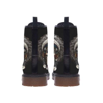 Skull Native Leather Martin Short Boots NBD