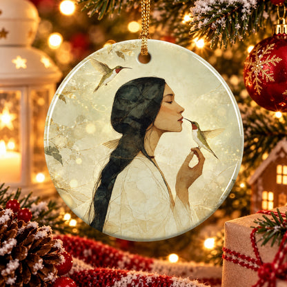 Hummingbird Gentle Muse Ceramic Ornament