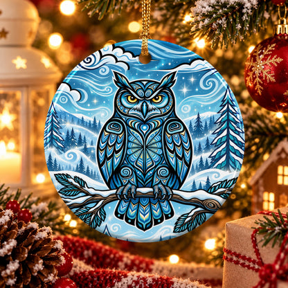 Owl Legacy Ceramic Ornament