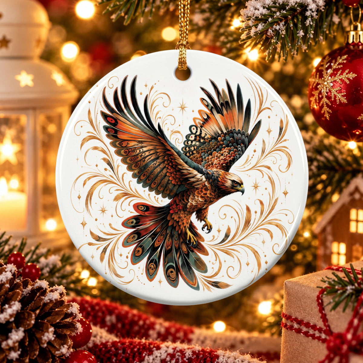 Majestic Eagle Ceramic Ornament