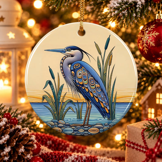 Blue Lake Serenity Ceramic Ornament