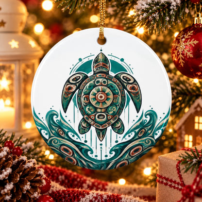 Ancient Turtle Guardian Ceramic Ornament