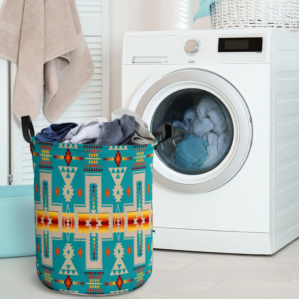 Turquoise Tribe Design Laundry Basket 15 NBD