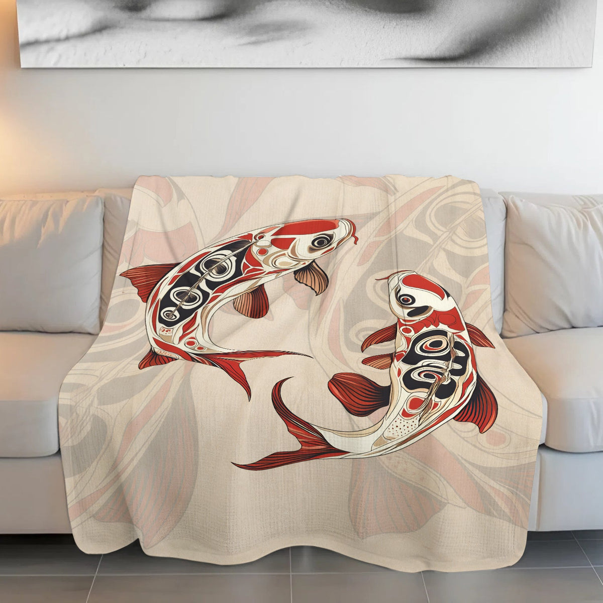 Sacred Koi Harmony Personalized Premium Blanket