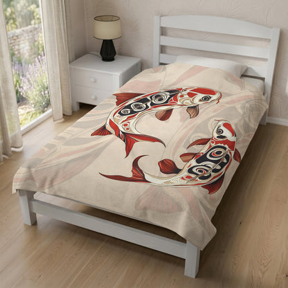 Sacred Koi Harmony Personalized Premium Blanket