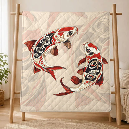 Sacred Koi Harmony Personalized Premium Blanket