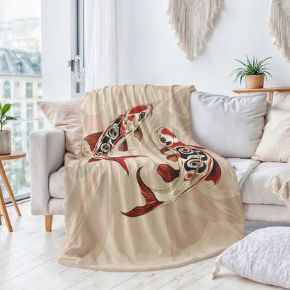 Sacred Koi Harmony Personalized Premium Blanket