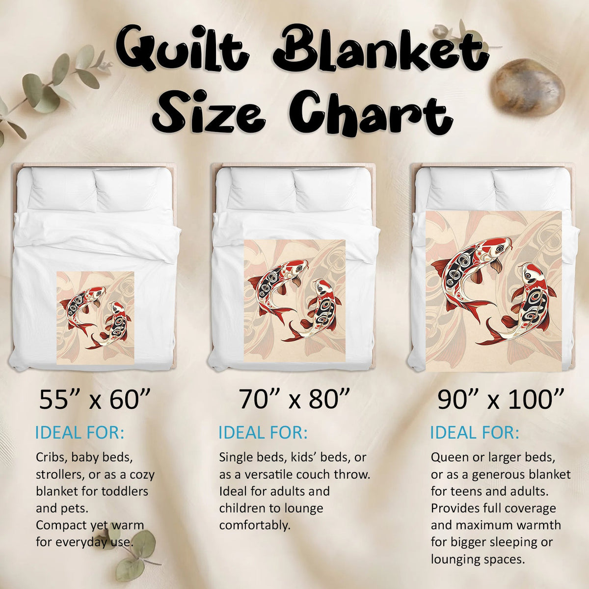 Sacred Koi Harmony Personalized Premium Blanket