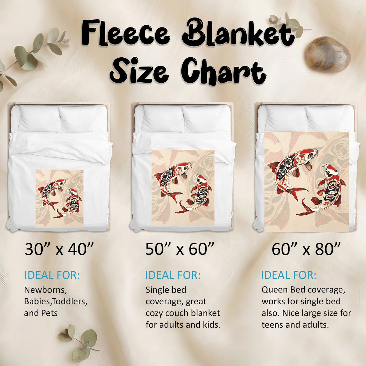 Sacred Koi Harmony Personalized Premium Blanket