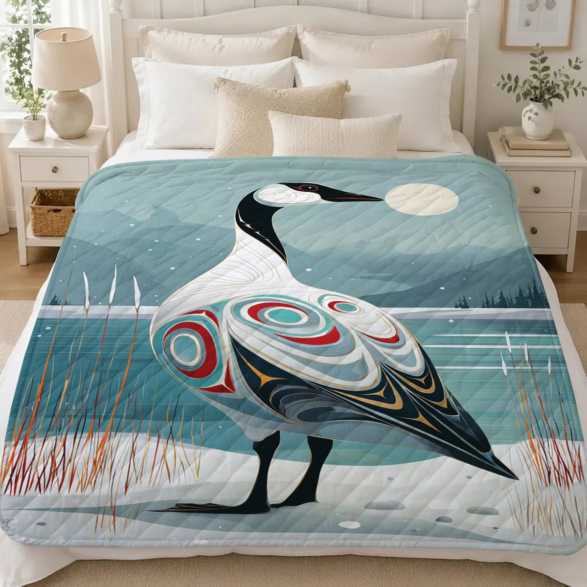 Moonlit Goose Serenity Personalized Premium Blanket