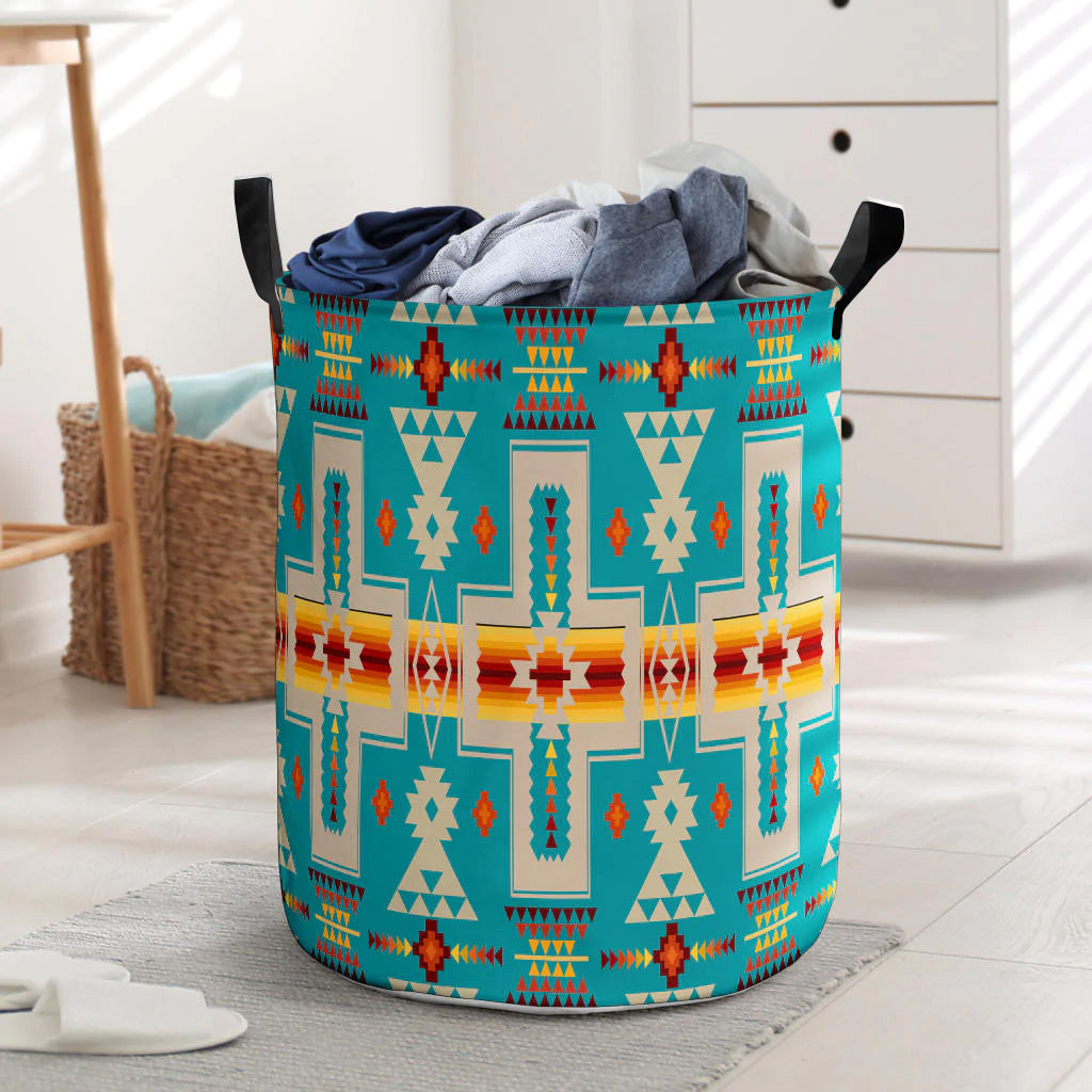 Turquoise Tribe Design Laundry Basket 15 NBD