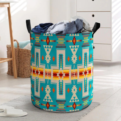 Turquoise Tribe Design Laundry Basket 15 NBD