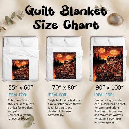 Moonlit Wolf Guardian Personalized Premium Blanket