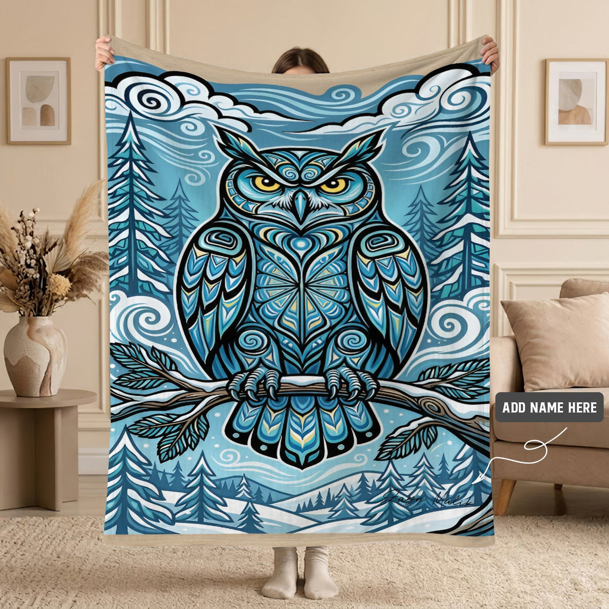 Owl Legacy Personalized Premium Blanket