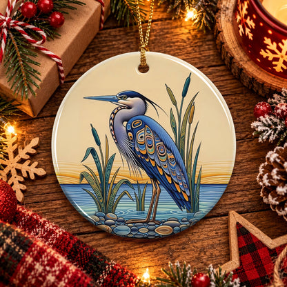 Blue Lake Serenity Ceramic Ornament
