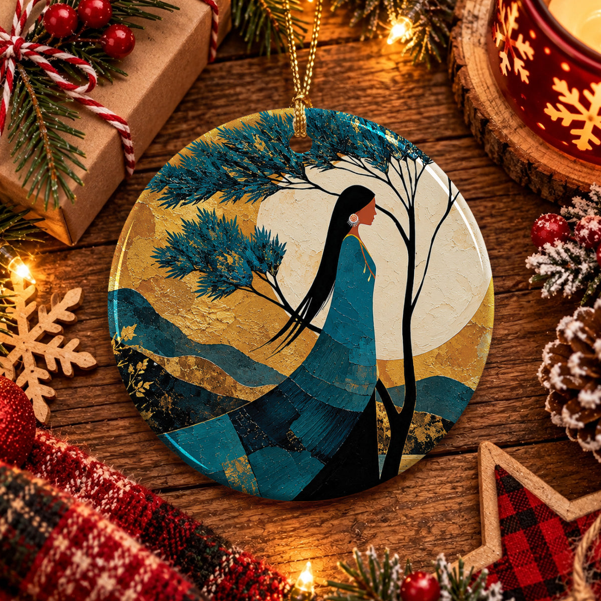 Moonlit Woman Essence Ceramic Ornament