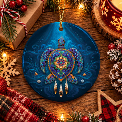 Celestial Turtle Spirit Ceramic Ornament