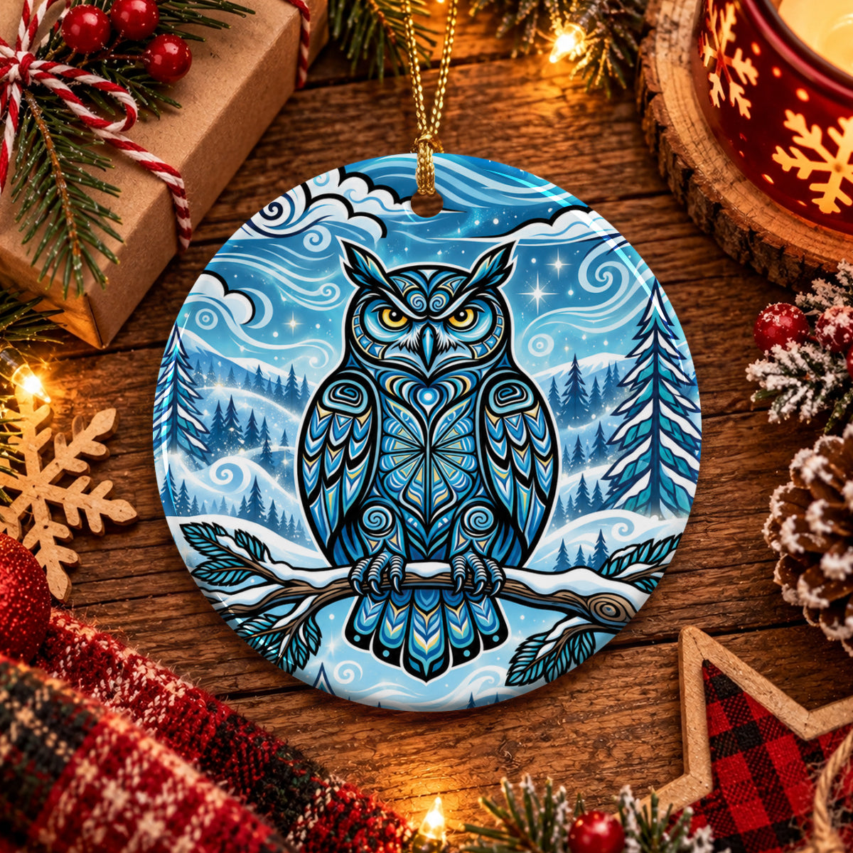 Owl Legacy Ceramic Ornament