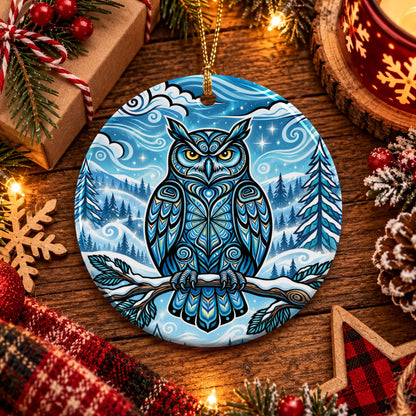 Owl Legacy Ceramic Ornament