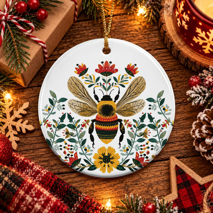 Bee Spirit of the Wildflowers Ceramic Ornament