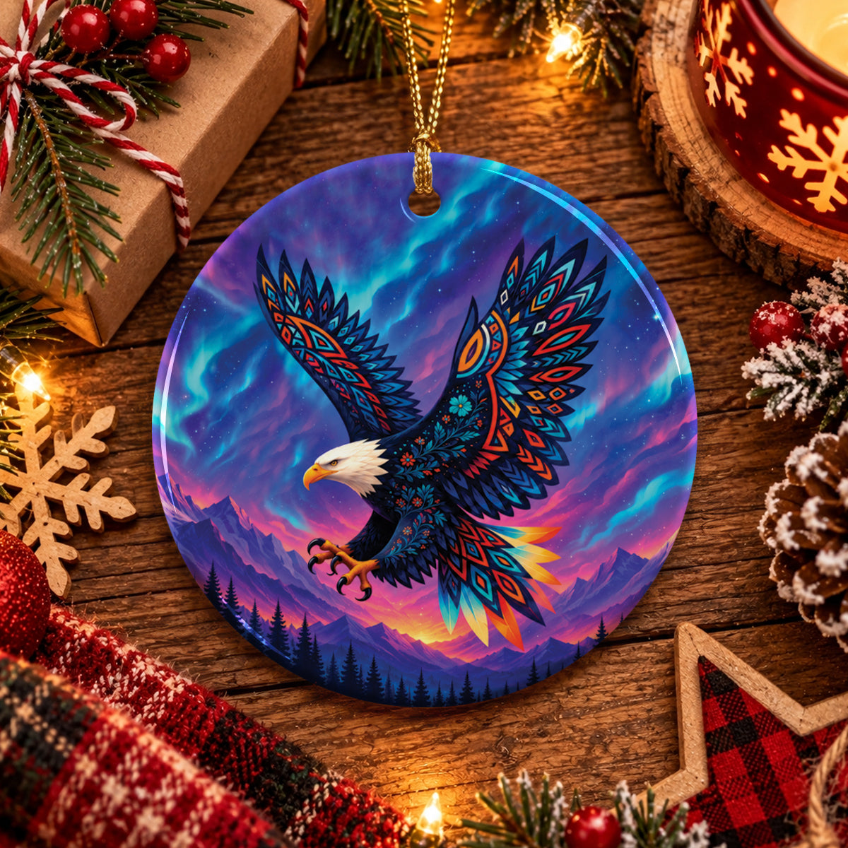 Cosmic Eagle Legacy Ceramic Ornament
