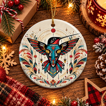 Celestial Hummingbird Legacy Ceramic Ornament