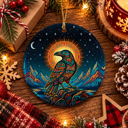Celestial Raven Legacy Ceramic Ornament