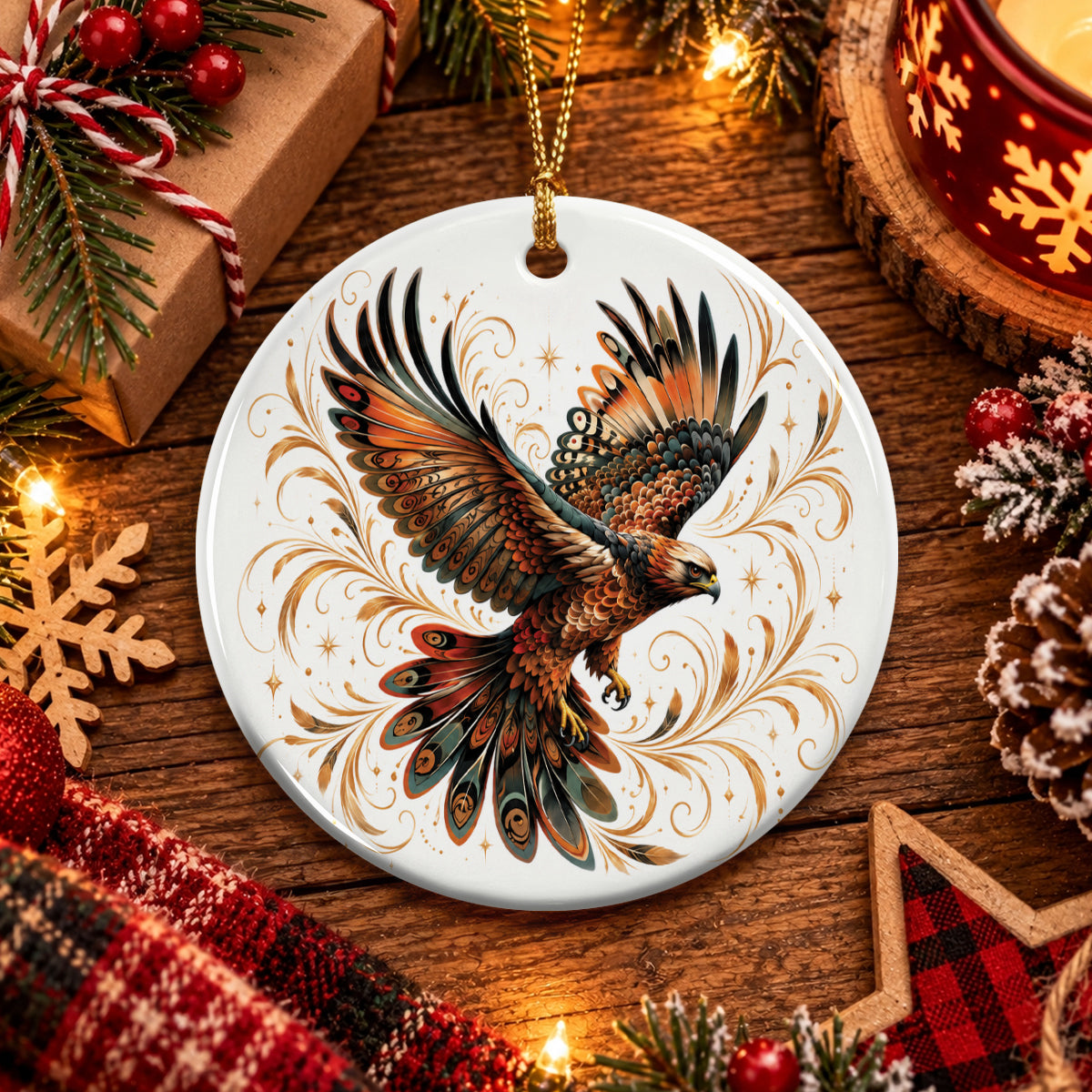 Majestic Eagle Ceramic Ornament