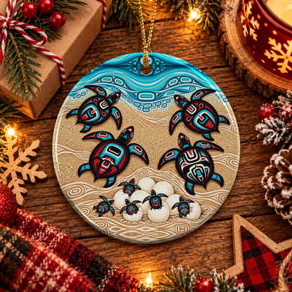 Sea Turtle Sacred Journey Ceramic Ornament