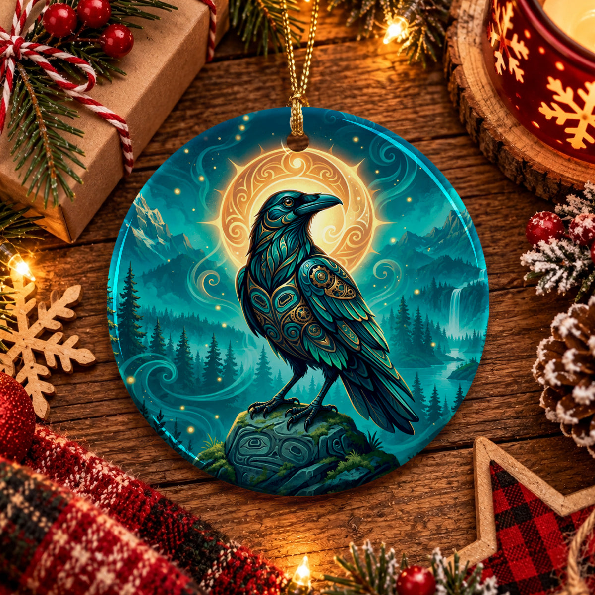Raven’s Echo of Eternity Ceramic Ornament