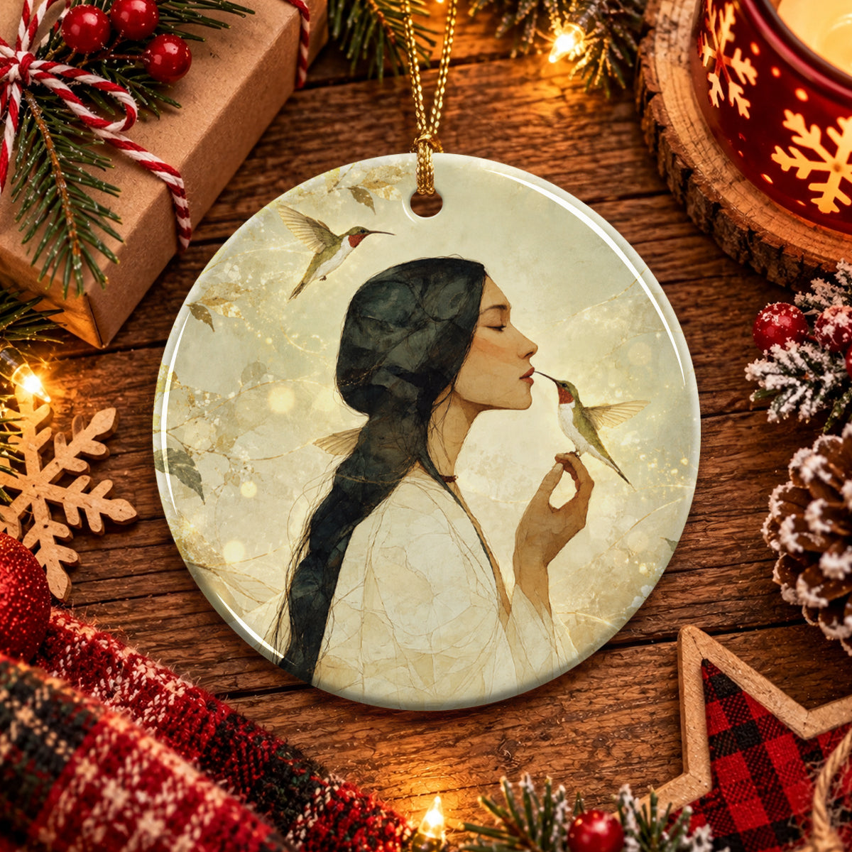 Hummingbird Gentle Muse Ceramic Ornament