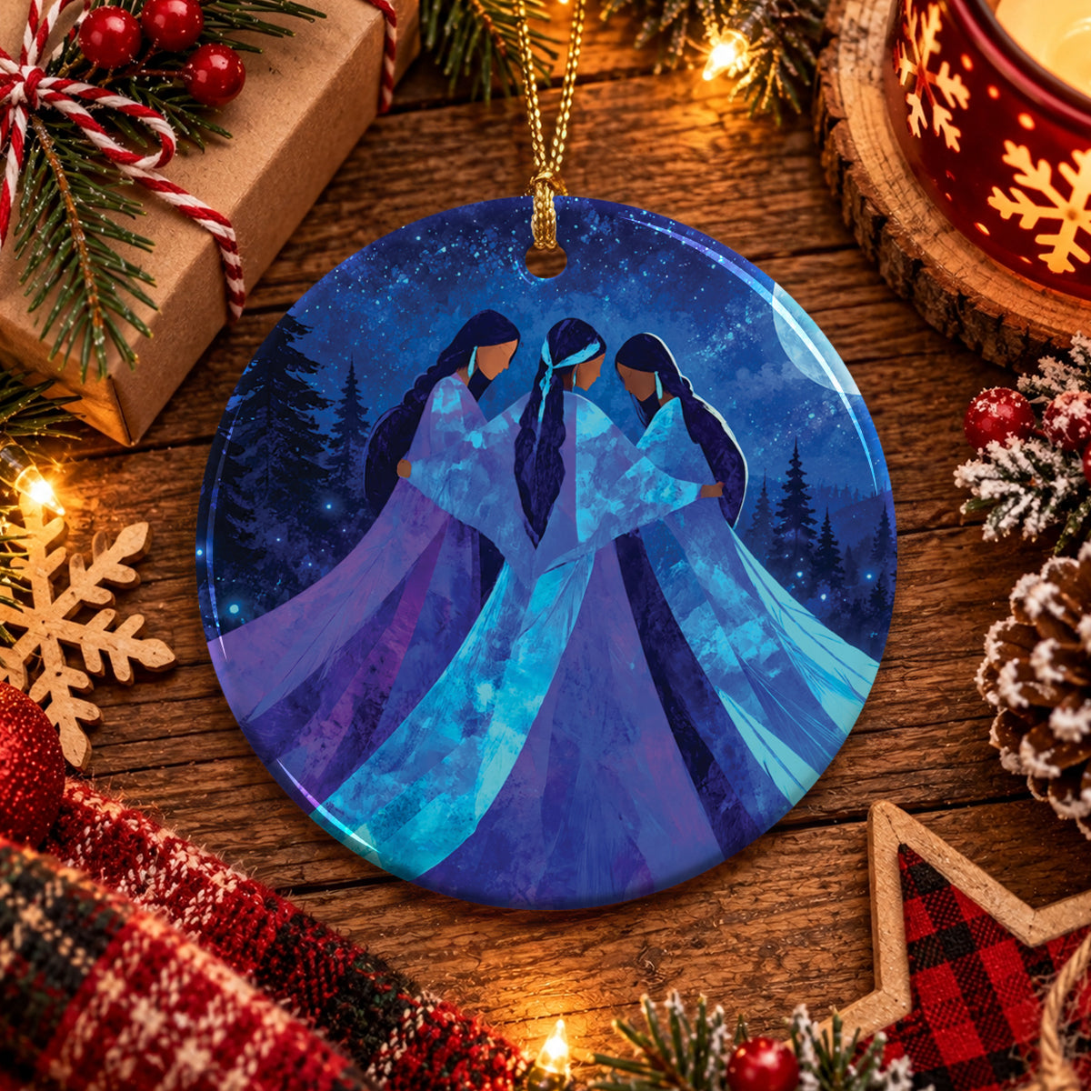 Sisters of the Moon Spirit Ceramic Ornament